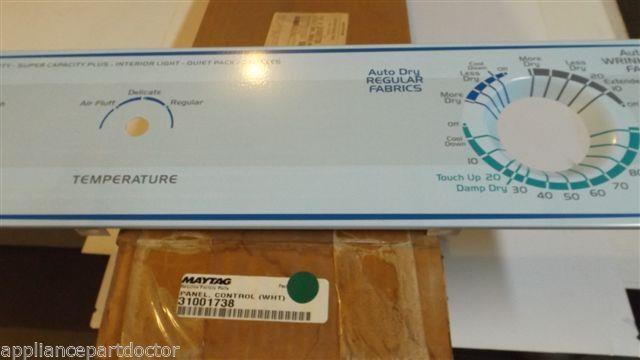 MAGIC CHEF DRYER 31001738 Control Panel (WHT) NEW IN BOX MAGIC CHEF DRYER 31001738 Control Panel (WHT) NEW IN BOX